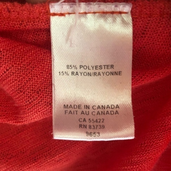 Carre Noir 3/4 sleeve burnout v-neck top size large - Picture 6 of 9